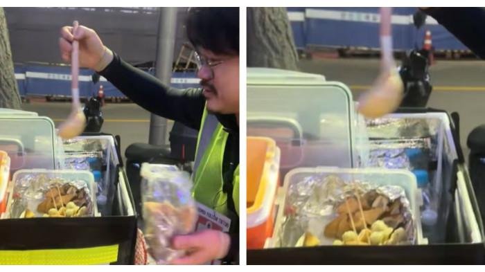 Viral Pria Korea Selatan Jualan Cilok Keliling Pakai Sepeda