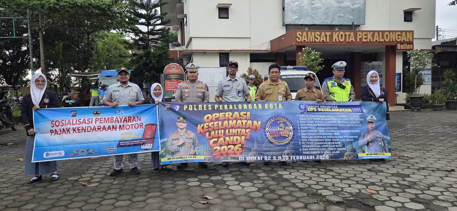 Dorong Budaya Tertib Berlalu Lintas dan Kepatuhan Pajak, Tim Pembina Samsat Kota Pekalongan Gelar Operasi Gabungan Candi 2026