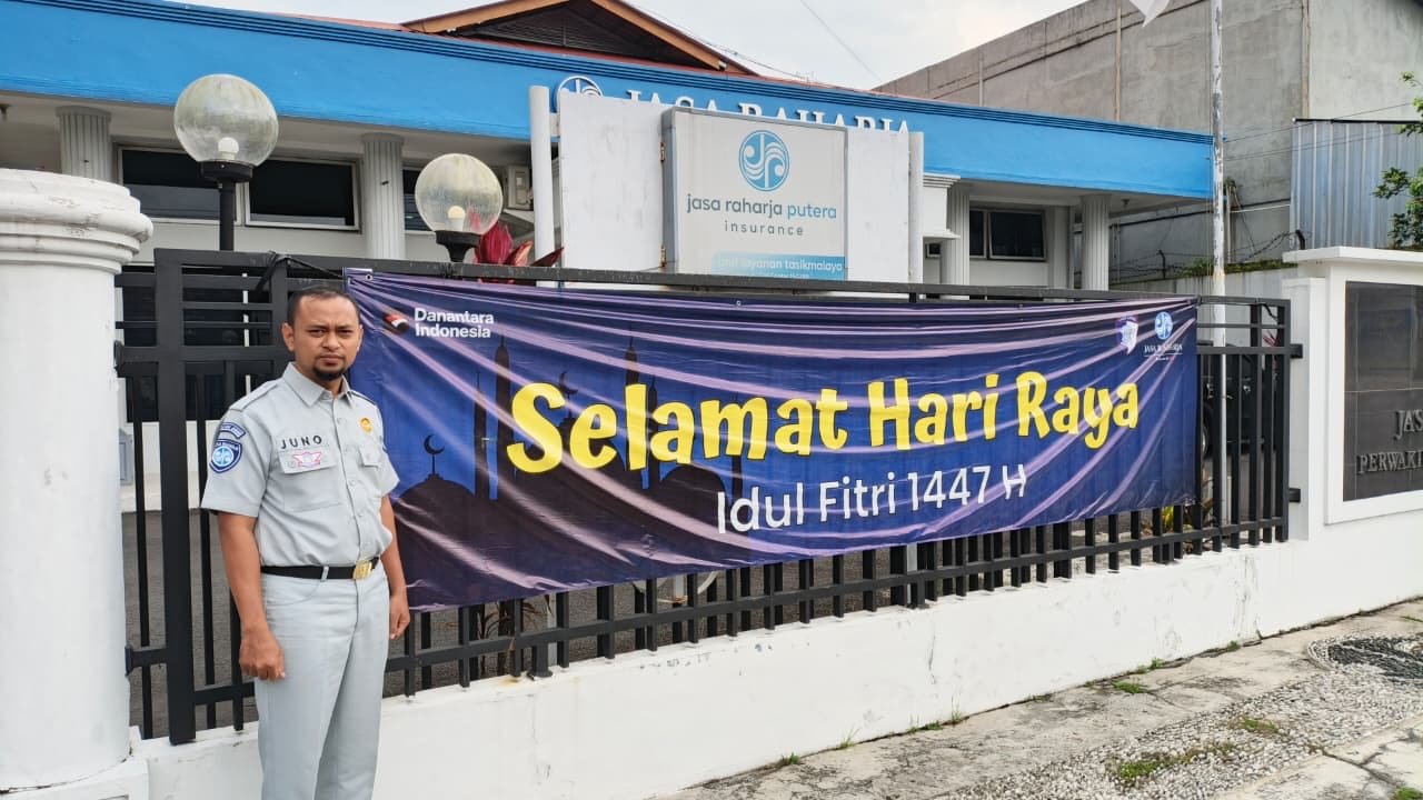 Jasa Raharja Cabang Tasikmalaya Pasang Spanduk Himbauan Keselamatan Lalu Lintas Selama Periode Siaga Lebaran 1447 H / 2026