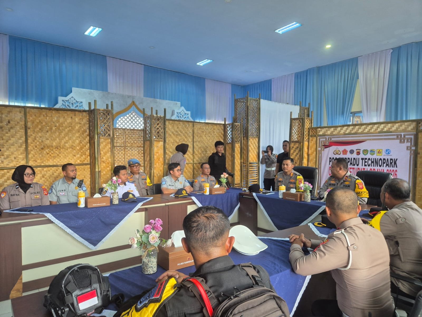 PT Jasa Raharja Bersama Stakeholder Sambut Kunjungan Kerja Wakapolda Jawa Barat di Pos Pelayanan Terpadu Technopark Kadipaten Ciawi Tasikmalaya