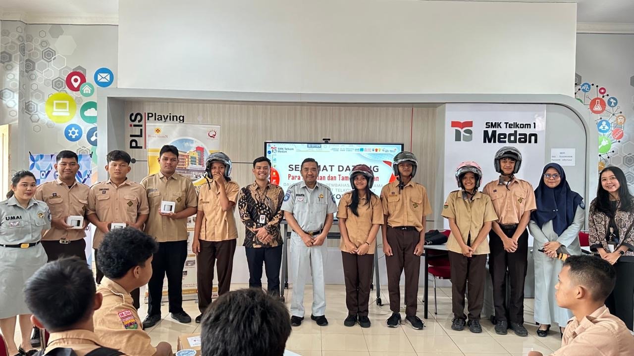 Jasa Raharja Gelar Edukasi Keselamatan Lalu Lintas di SMK Telkom 1 Medan