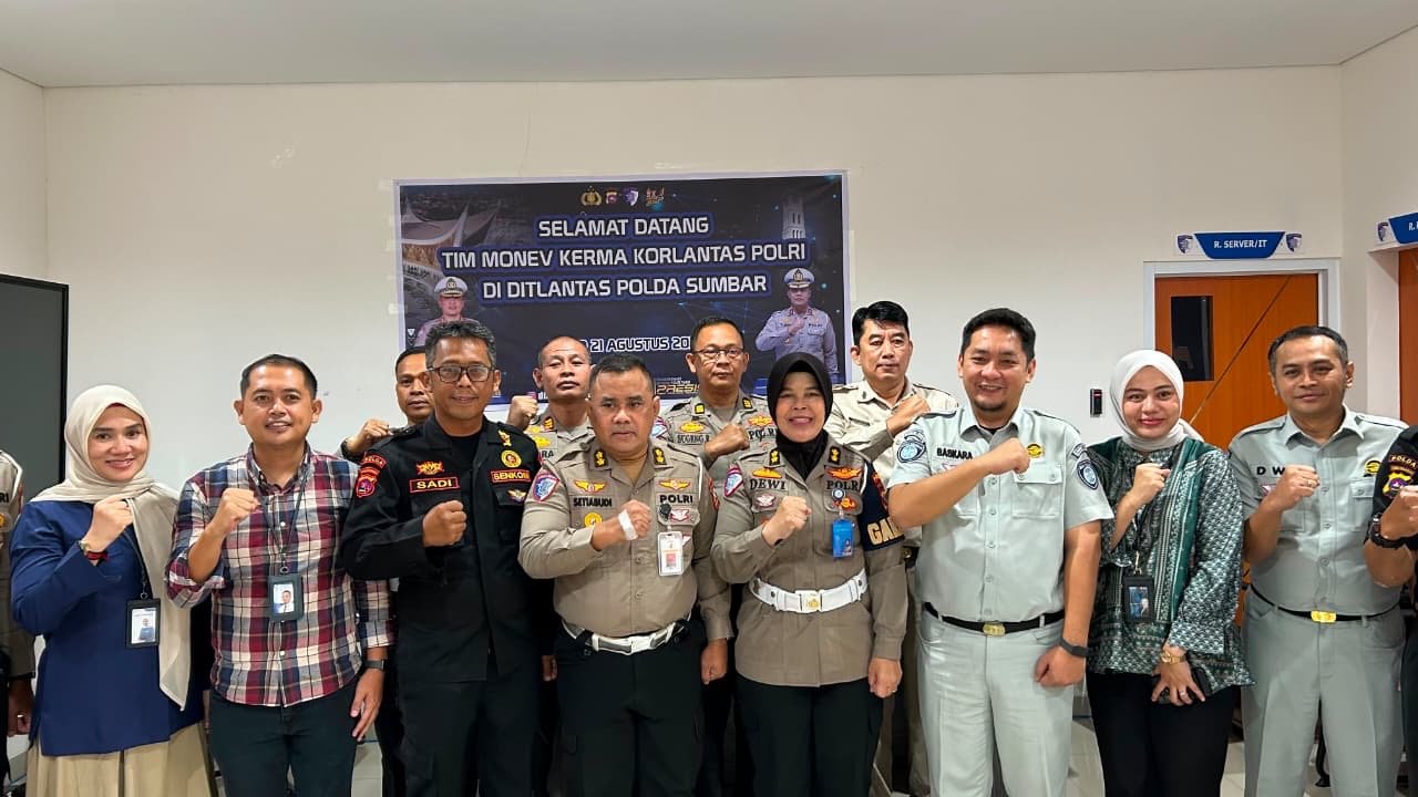 Monev Kerja Sama Korlantas, Jasa Raharja Sumbar Bersama Mitra Evaluasi Pelayanan kepada Masyarakat