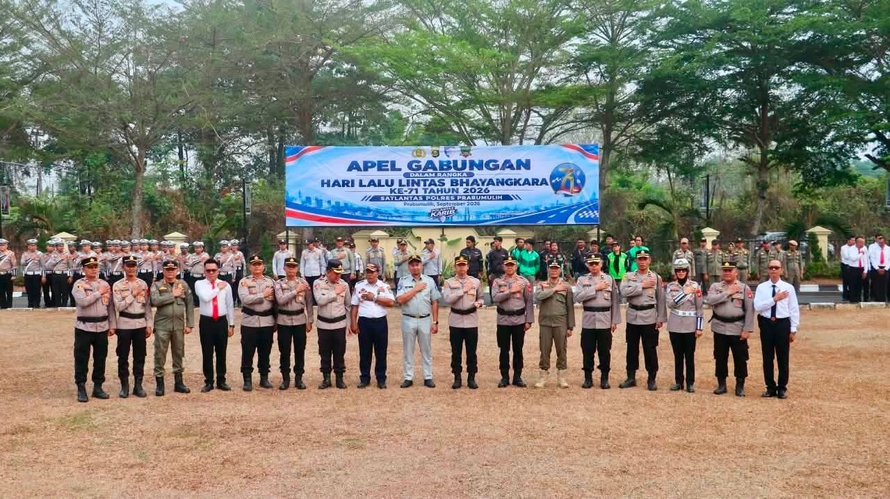 Jasa Raharja Hadir Apel Gabungan Polres Prabumulih Tingkatkan Kolaborasi pada Hari Lalu Lintas Bhayangkara ke-71